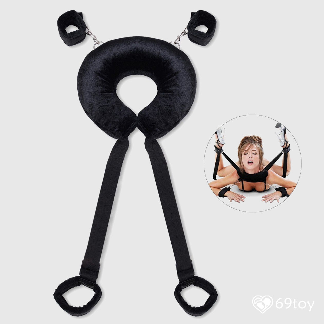 Neck Pillow Adjustable Wrist Cuffs Ankle Cuffs with Sex Swing