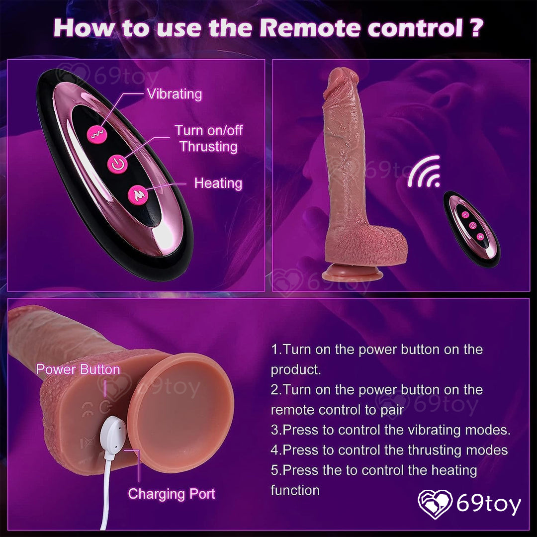 Buy 10" RealFeel Thrusting Vibrating Dildo Online In India at 69toys Buy 10" RealFeel Thrusting Vibrating Dildo Online In India at 69toys