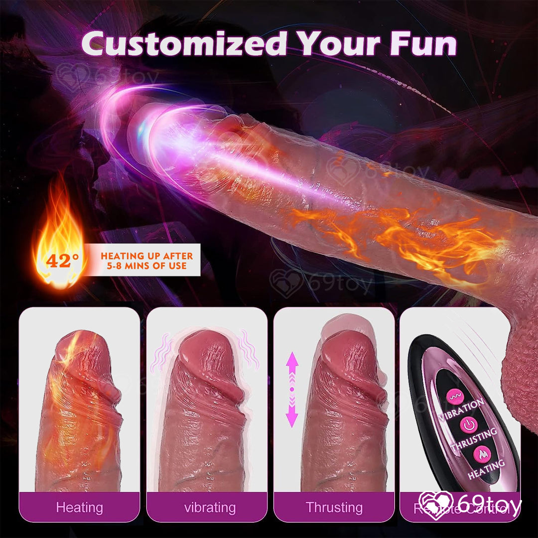 10" RealFeel Thrusting Vibrating Dildo