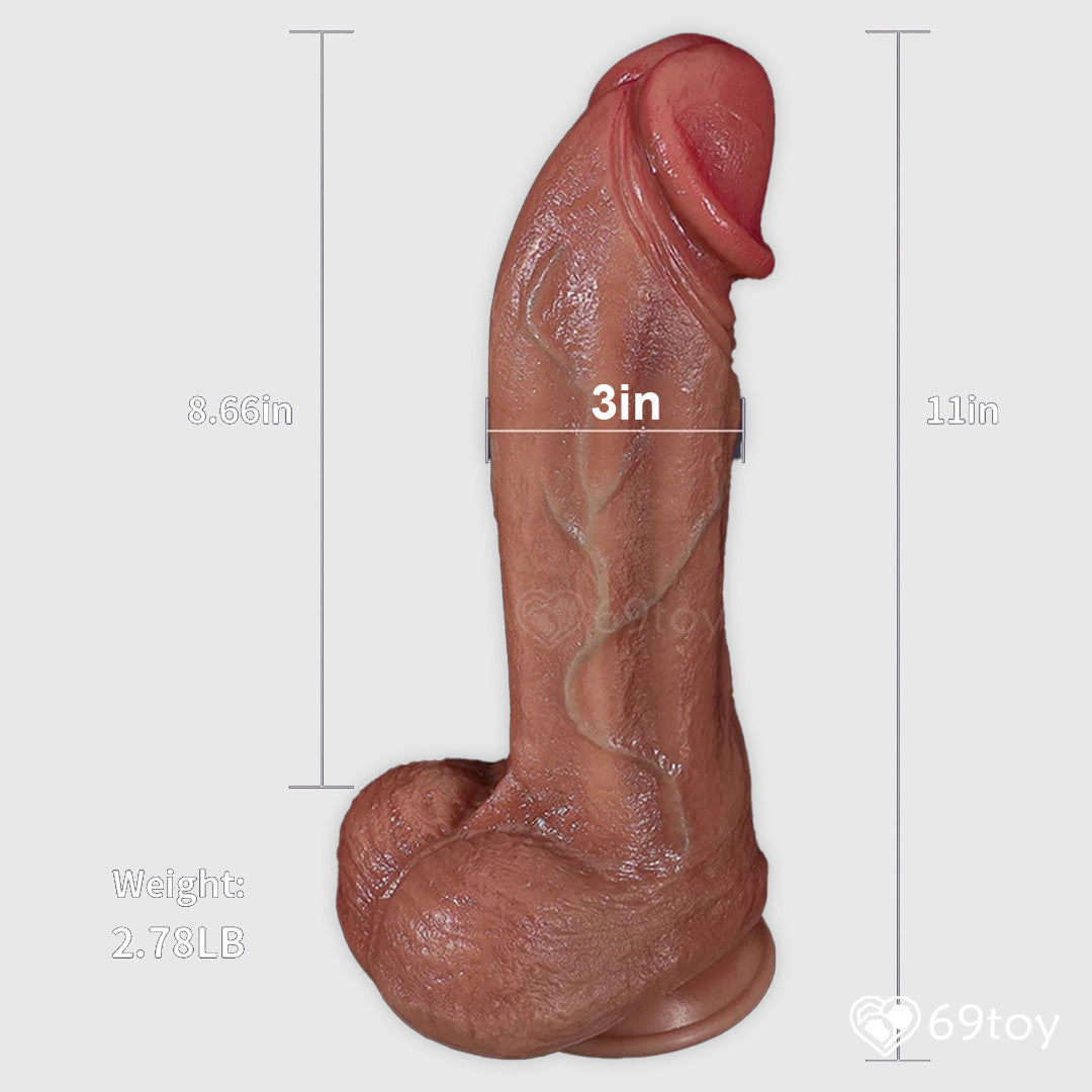 11" Dual Density Realistic Dildo with Balls