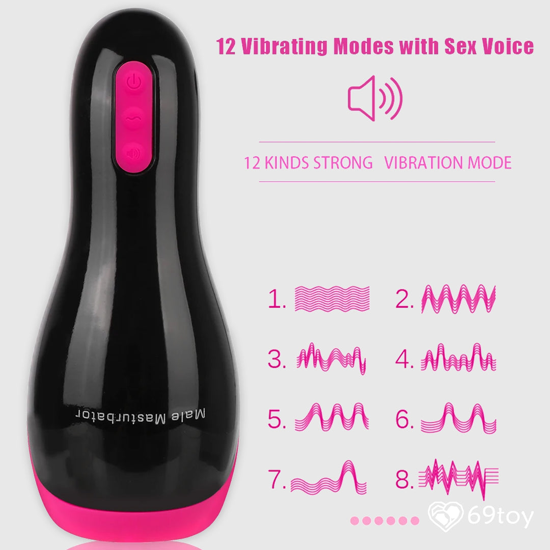 Automatic Heating Blowjob Vibrating Masturbator