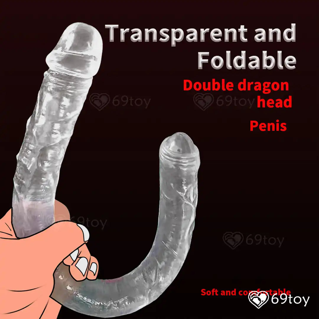 15" Double Ended Transparent Silicone Dildo