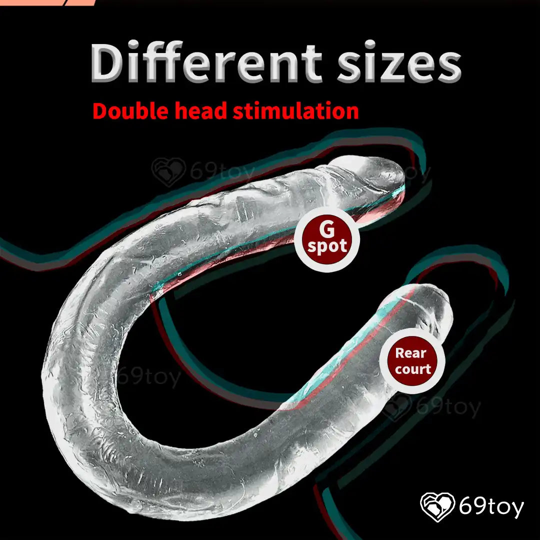 15" Double Ended Transparent Silicone Dildo