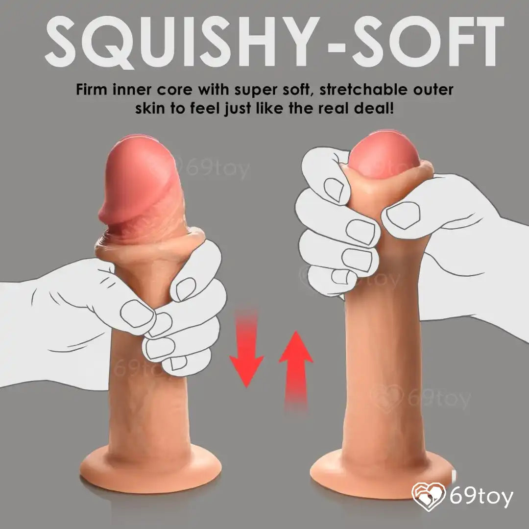Slide Skin 8" Real Feel Strap-On Dildo