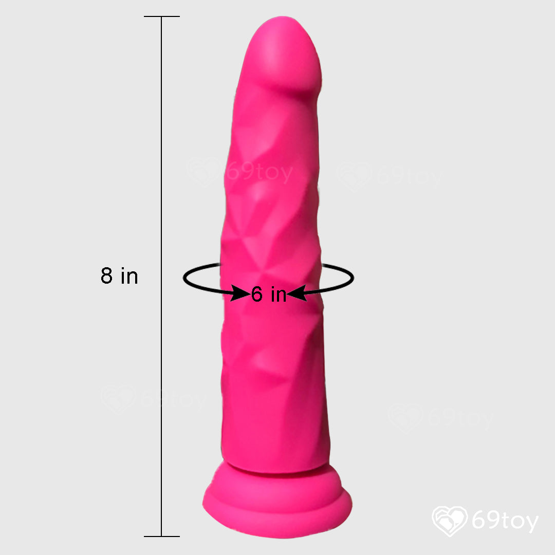 8" Velvet Pink Silicone Dildo