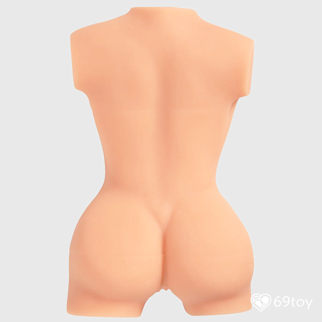 Back side of realistic half body sex doll at 69toy