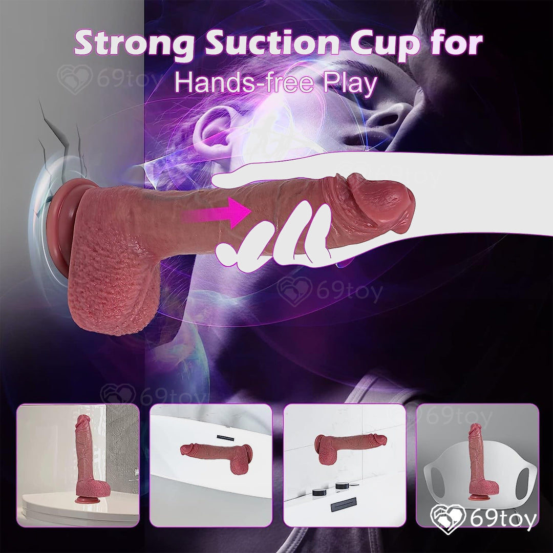 10" RealFeel Thrusting Vibrating Dildo