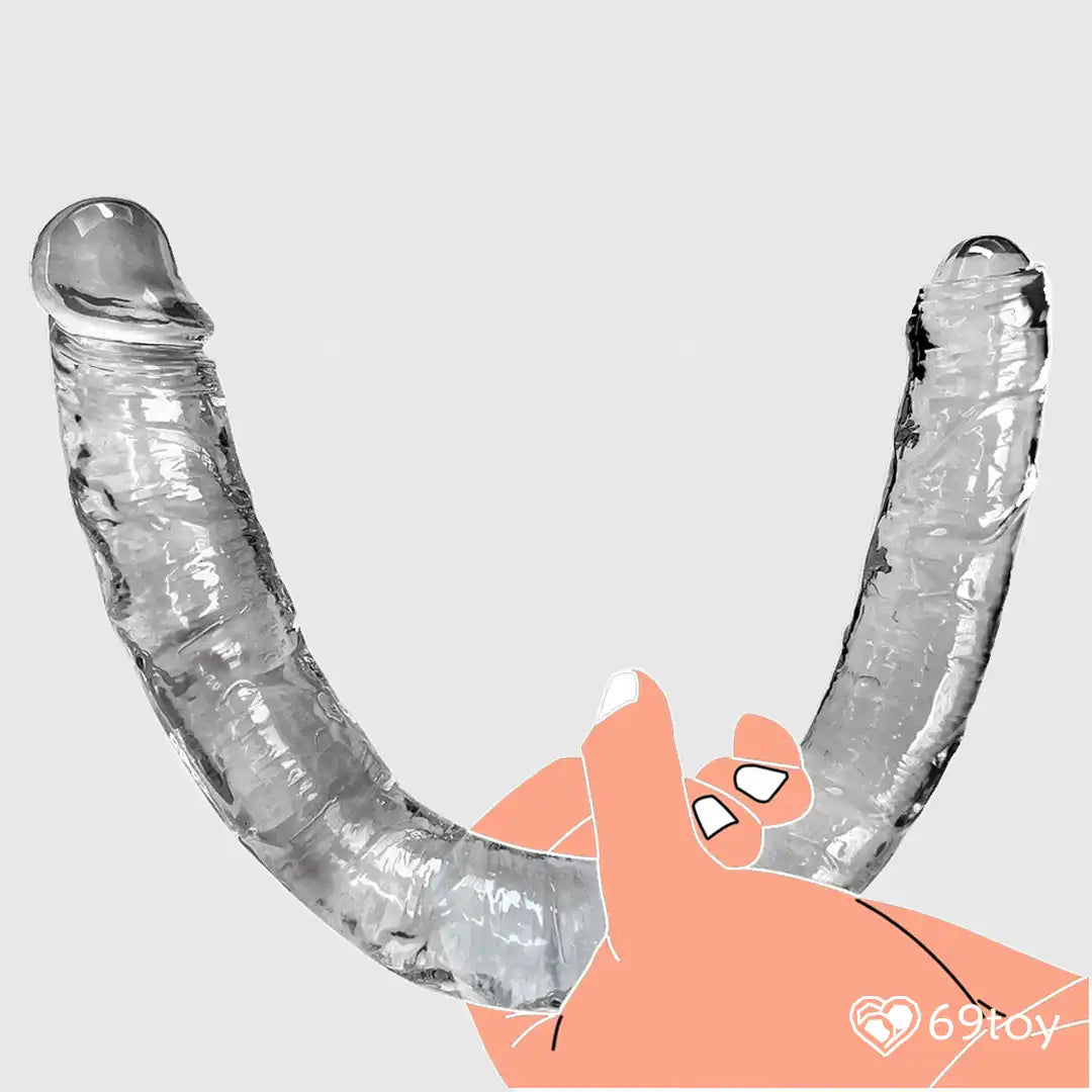 15" Double Ended Transparent Silicone Dildo