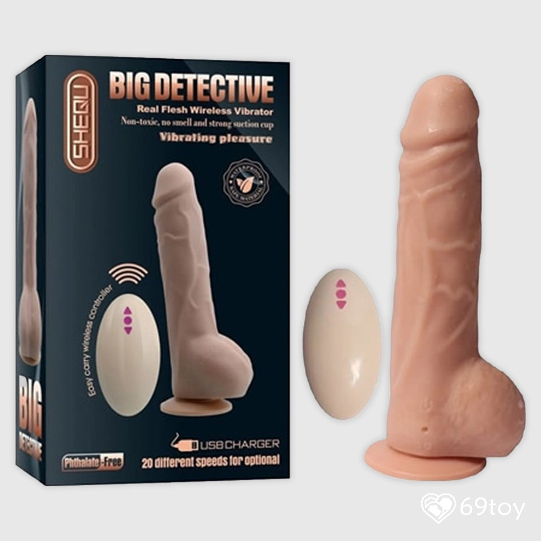 Big Detective Remote Control Rotating Vibrating Dildo