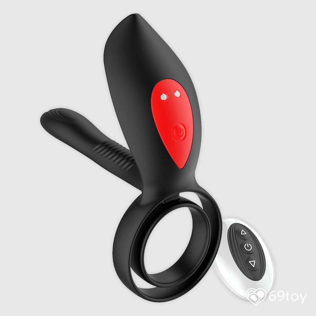 Remote Control Vibrating Double Cock Ring