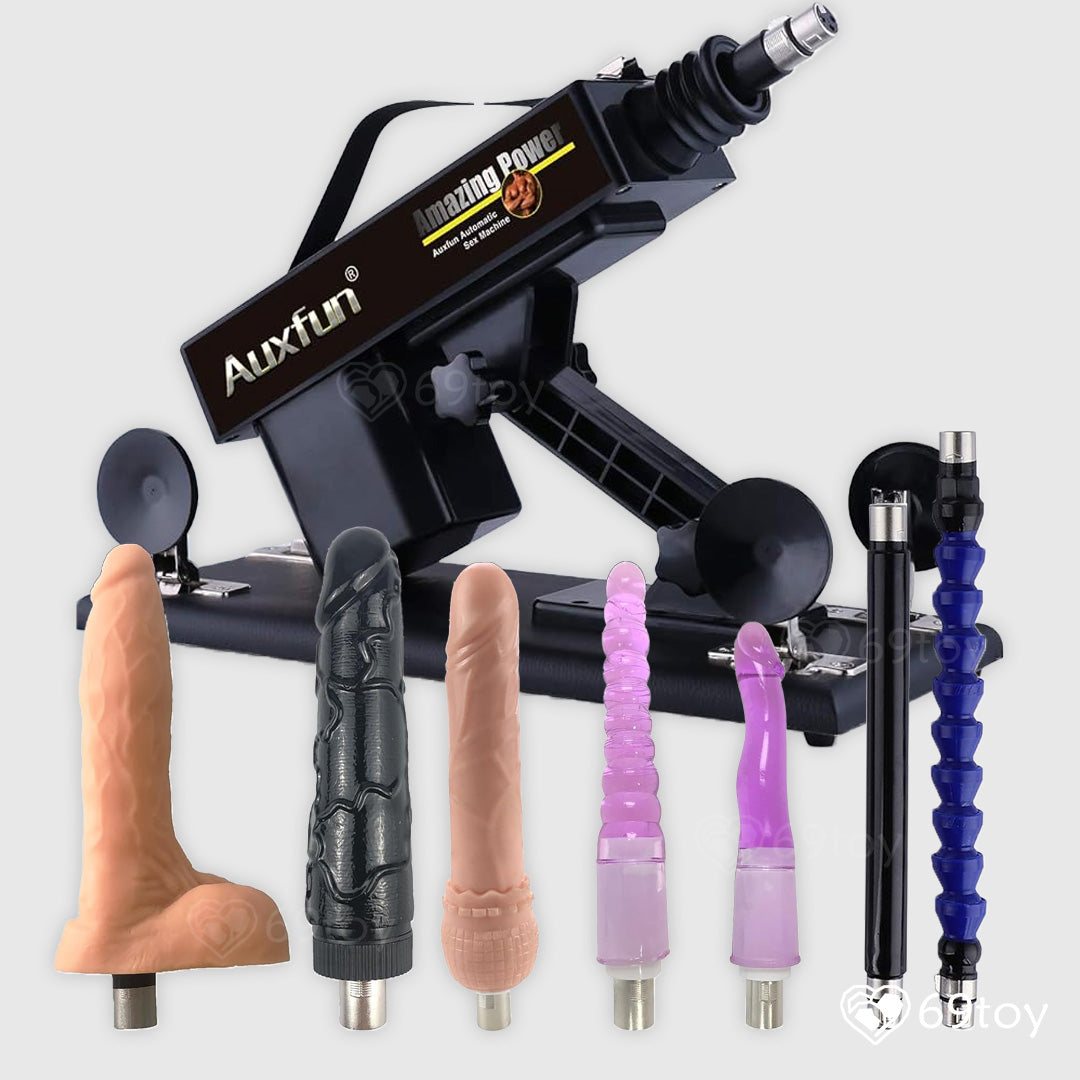Automatic Thrusting Dildo Sex Machine with Attachments