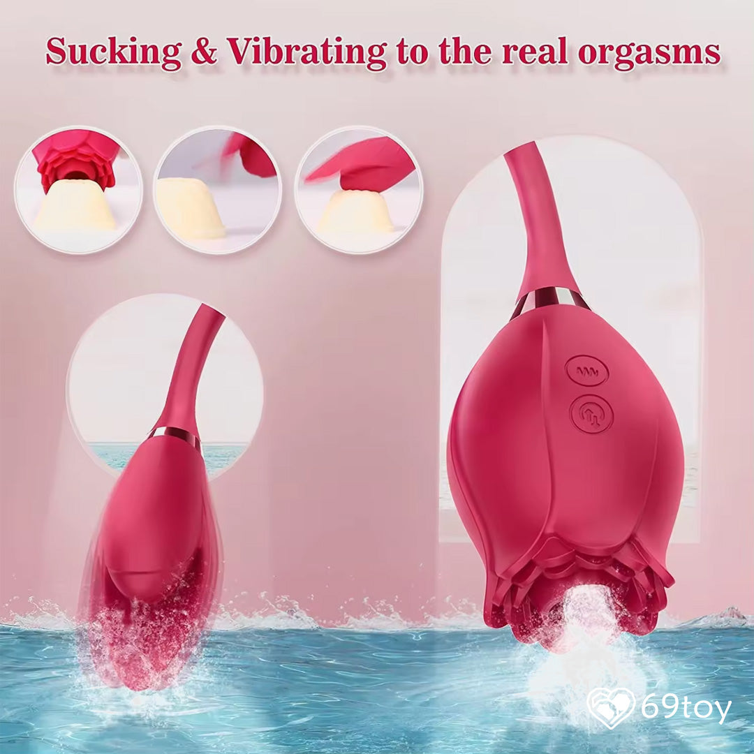 3 in 1 Clitoral Sucking with Rose Vibrator