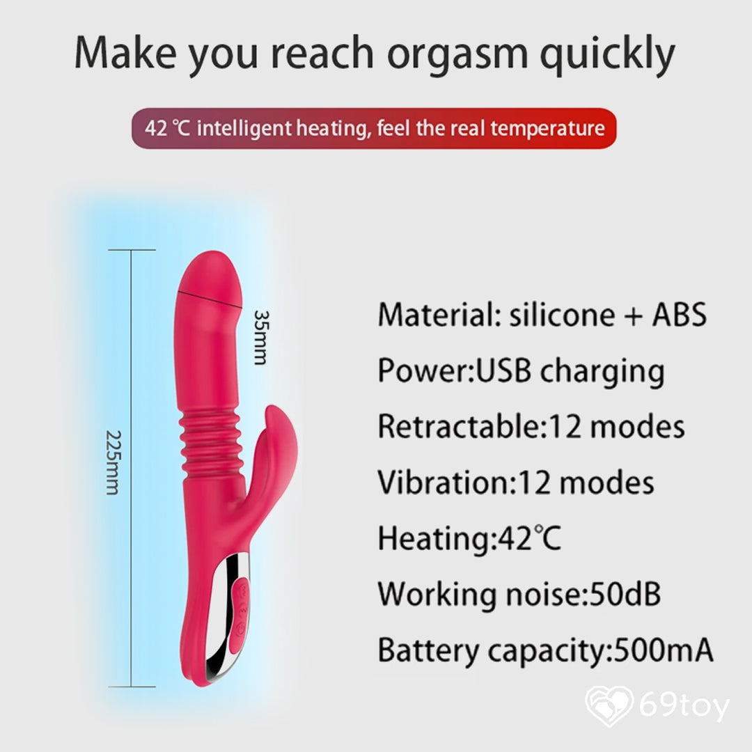 Stretch Thrusting Heating Rabbit Vibrator