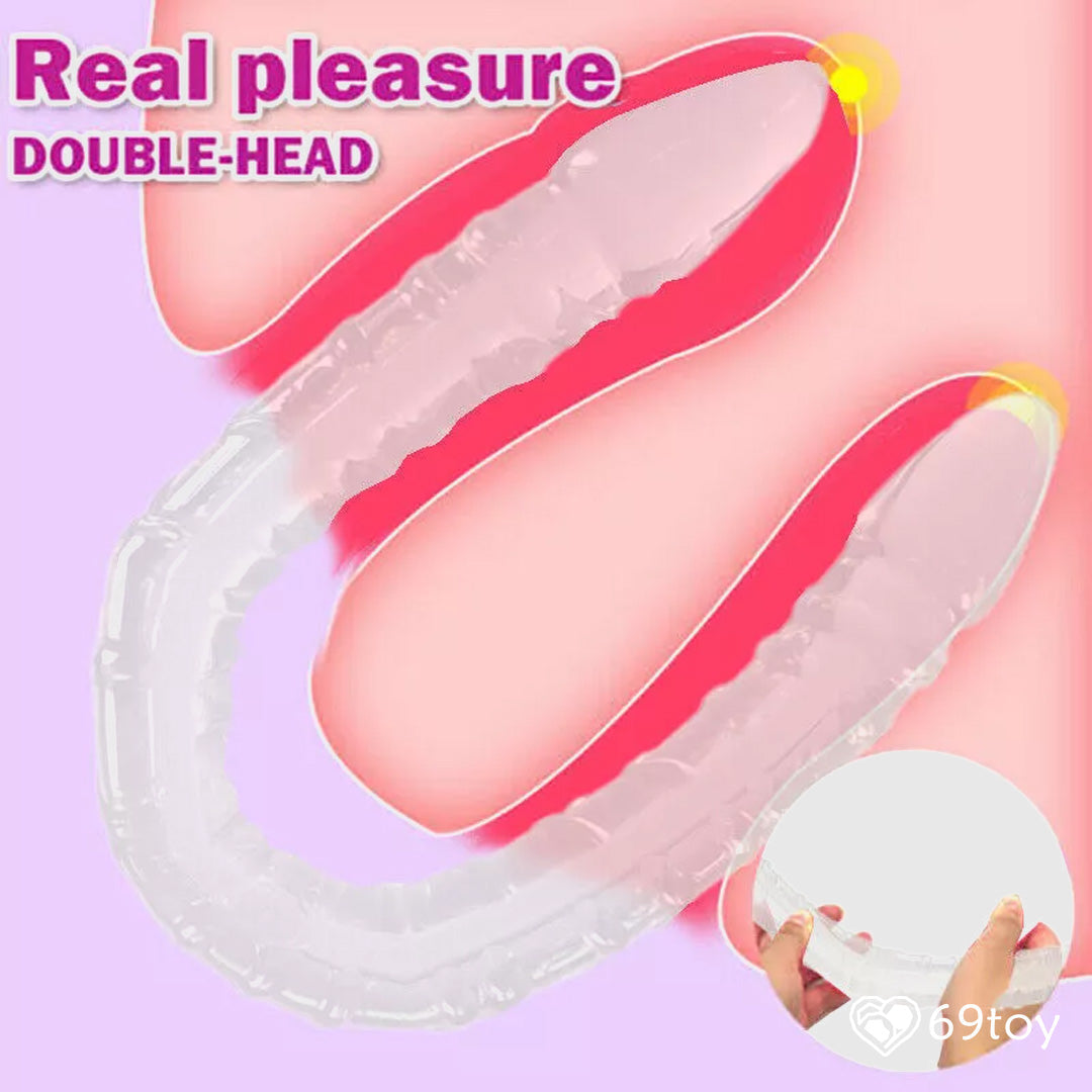 7" Double-ended Clear Jelly Dildo