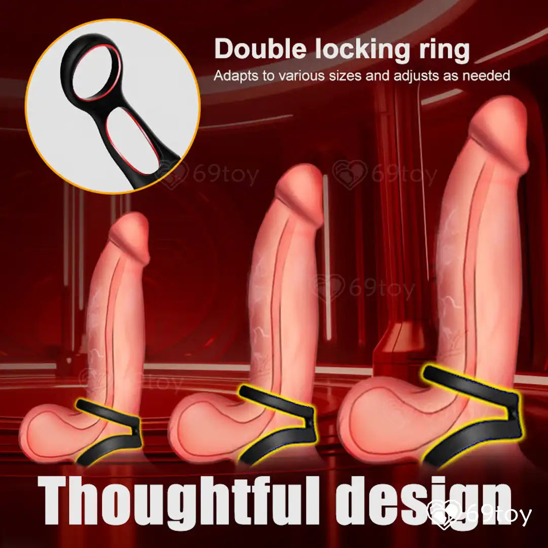 Saul Thrusting Vibrating Prostate Massager With Dual Cock Rings