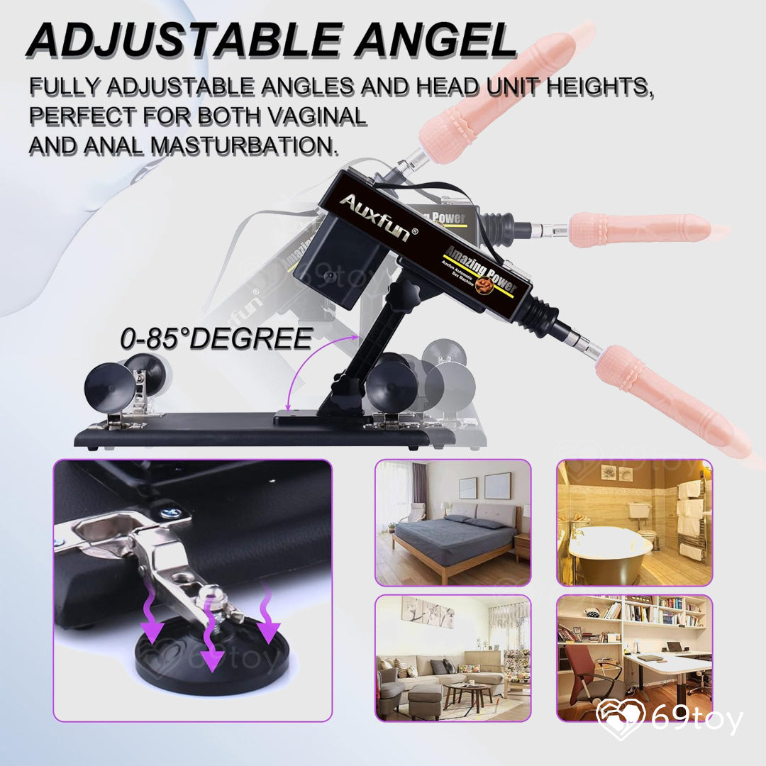 Automatic Thrusting Dildo Sex Machine with Attachments