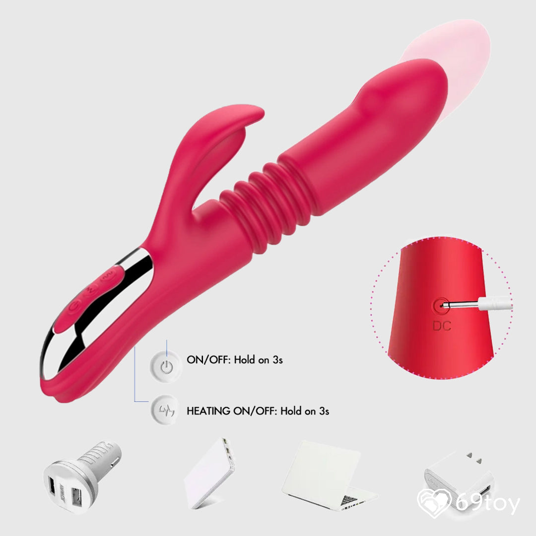 Stretch Thrusting Heating Rabbit Vibrator