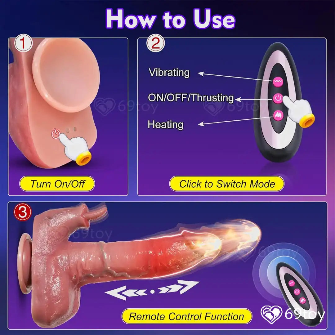 9" Storm Ultra Real Feel Thrusting Vibrating Dildo