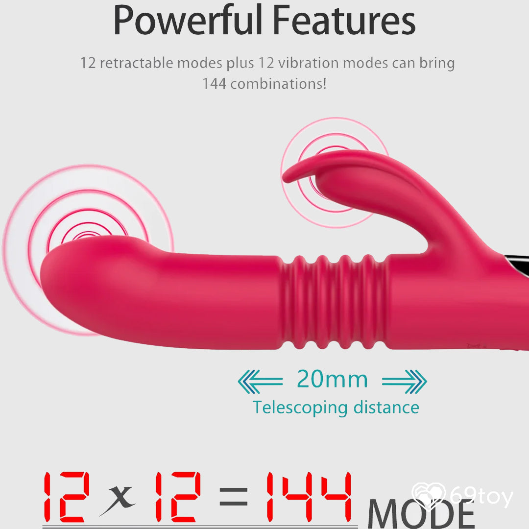 Stretch Thrusting Heating Rabbit Vibrator