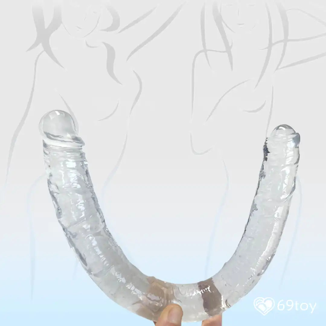 15" Double Ended Transparent Silicone Dildo