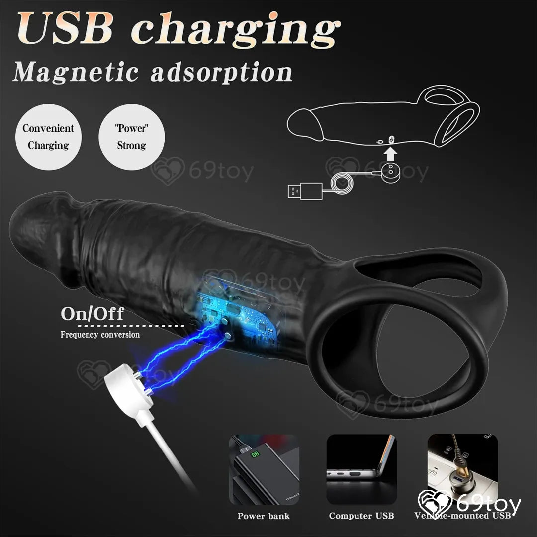 Noir+ Smart App Control Penis Extension Sleeve Ring