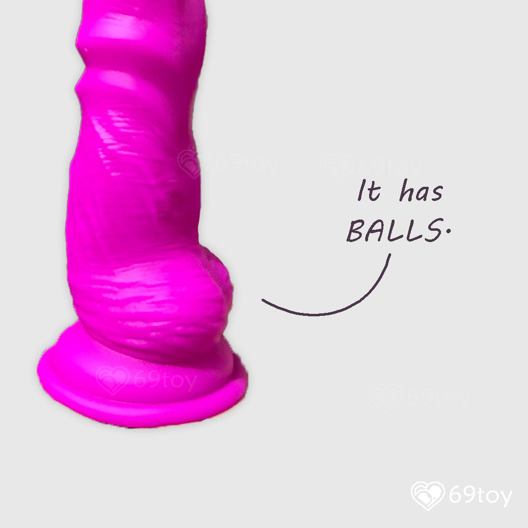 Velvet Pink Silicone Dildo 8 inch