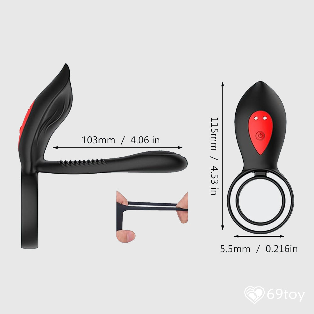 Remote Control Vibrating Double Cock Ring