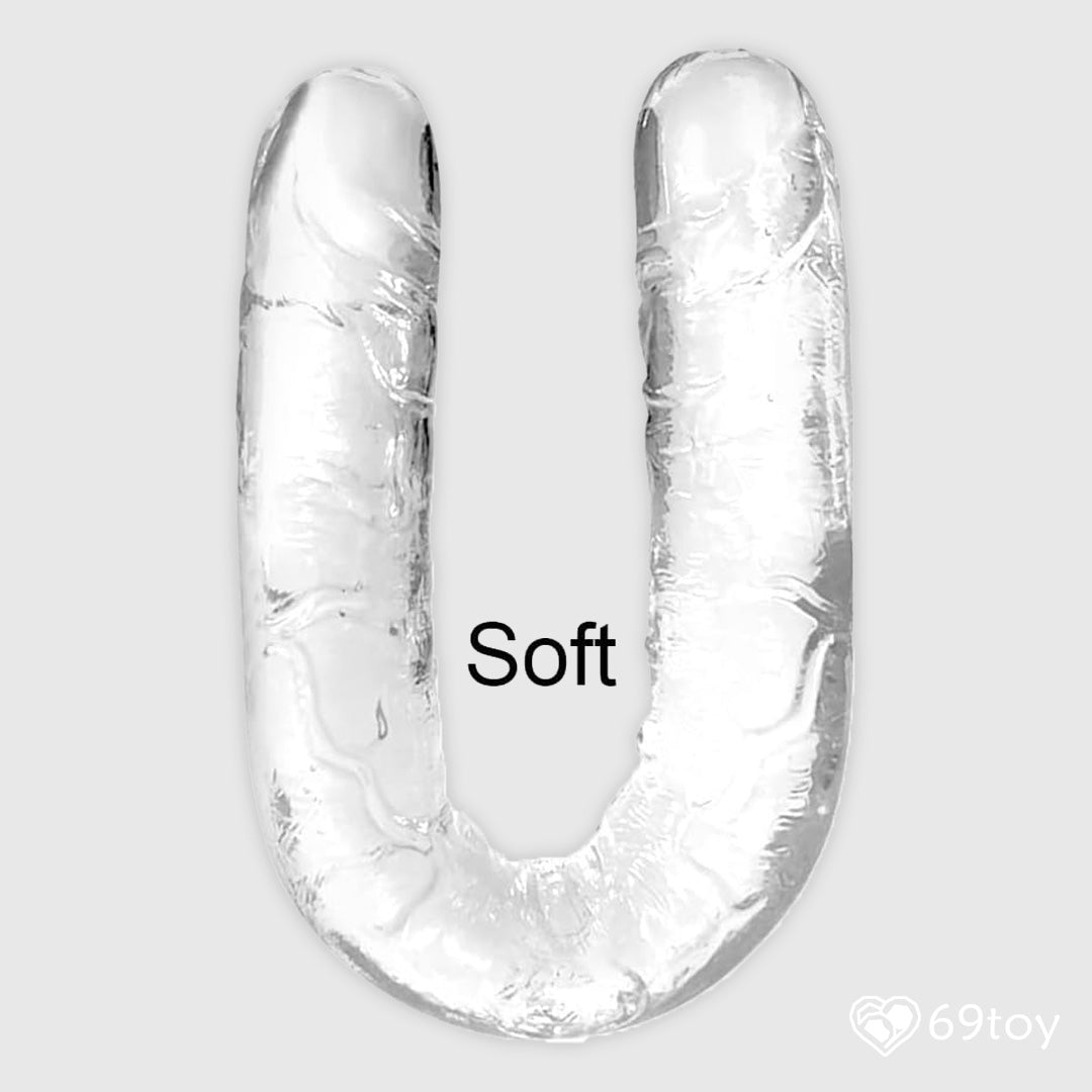 7" Double-ended Clear Jelly Dildo