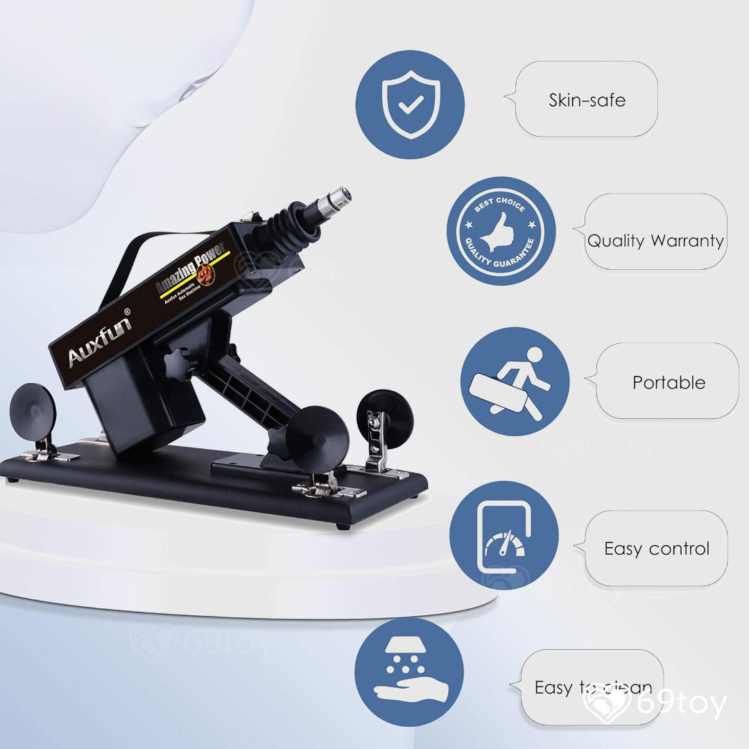 Automatic Thrusting Dildo Sex Machine with Attachments