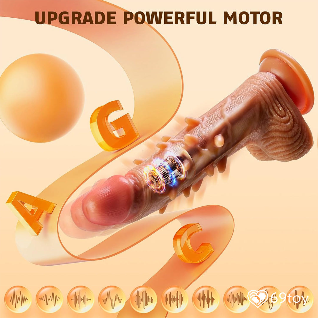 Spikes Thrusting Vibrating Realistic Dildo with Balls