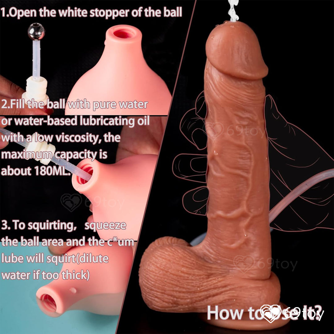 9" Remote-Controlled Squirting Vibrating Dildo