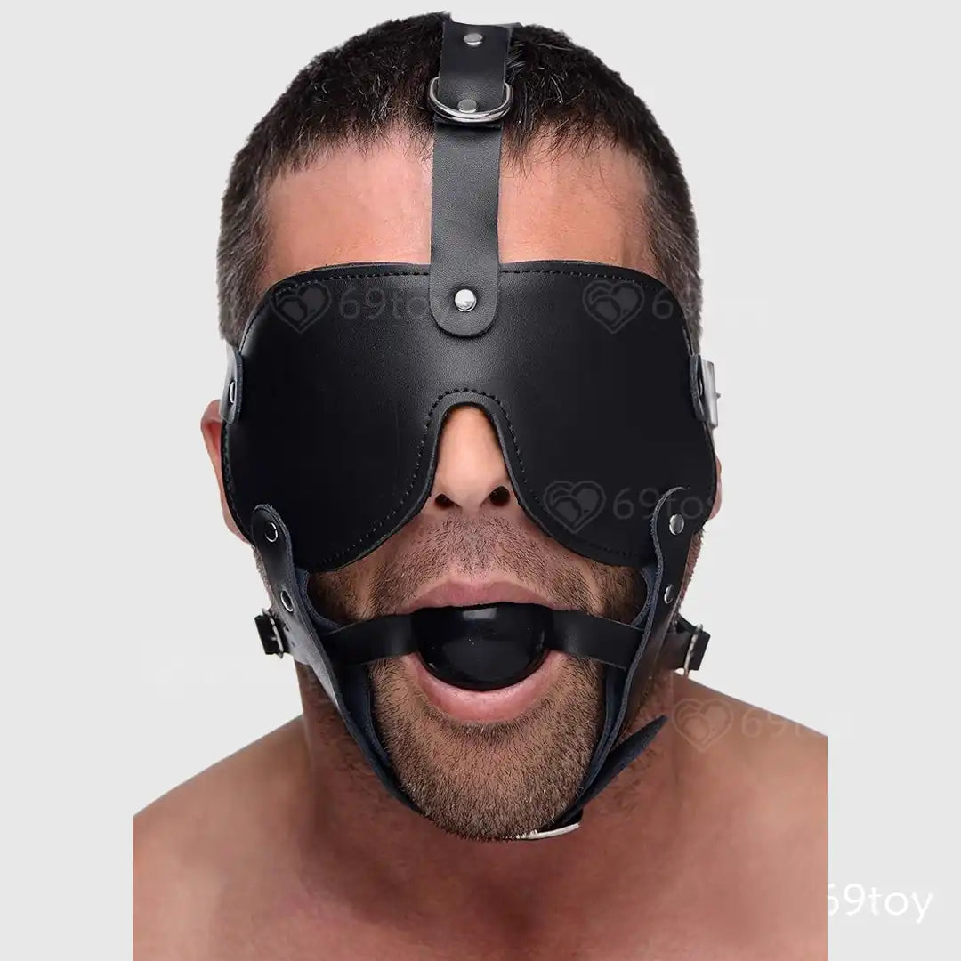Strict Blindfold Harness & Ball Gag BDSM Set