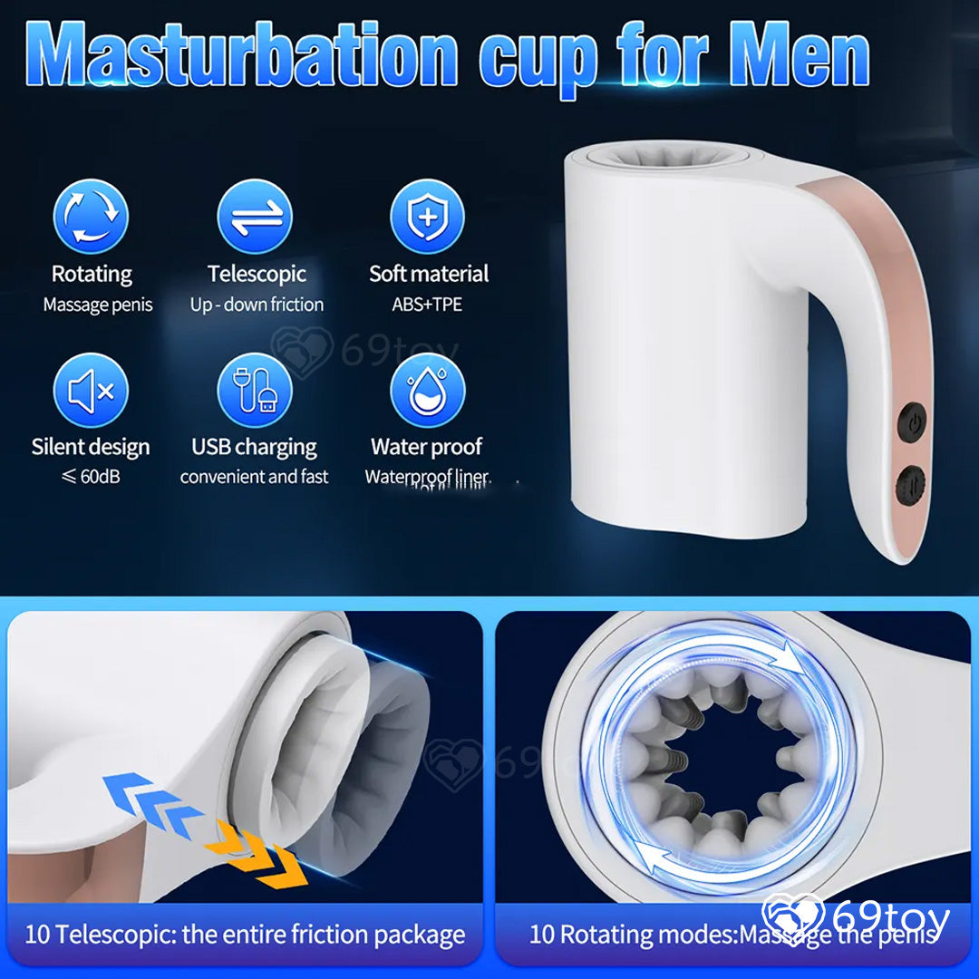 Thunder Telescopic Thrusting Rotating Masturbator