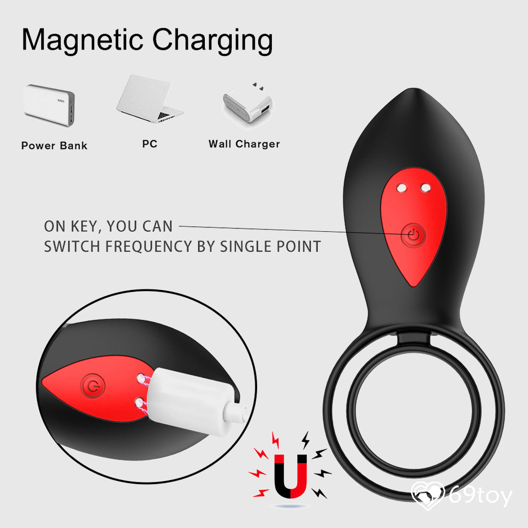 Remote Control Vibrating Double Cock Ring