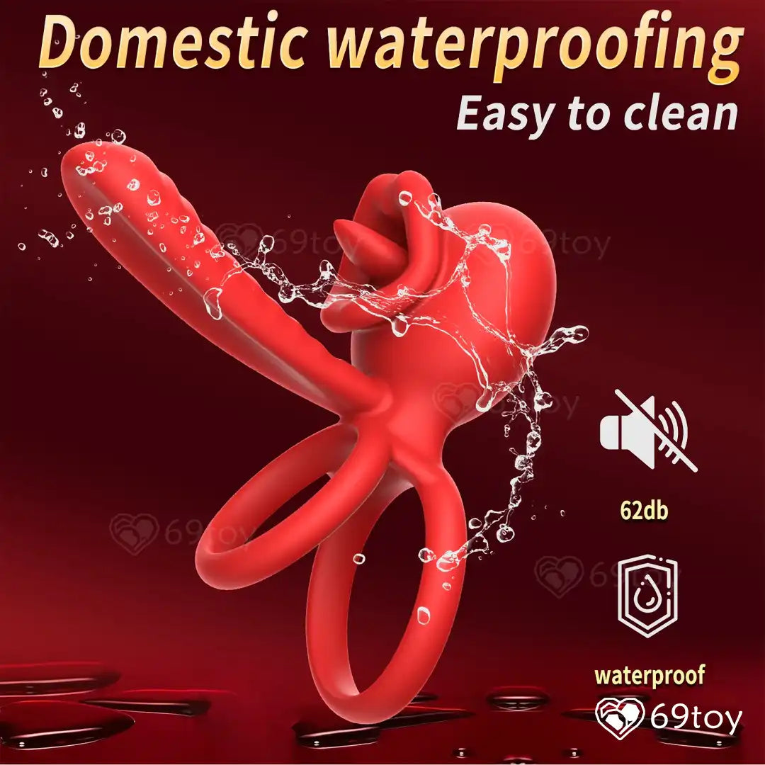 App Control Vibrating Double Cock Ring