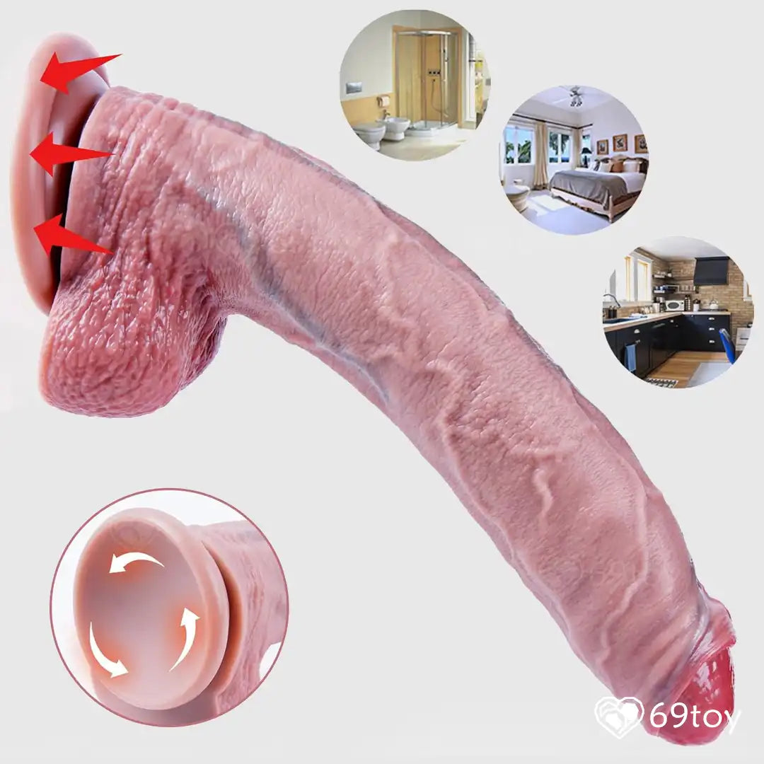 Realistic silicone pines with detailed texture, shown in various settings that were it can been stick.