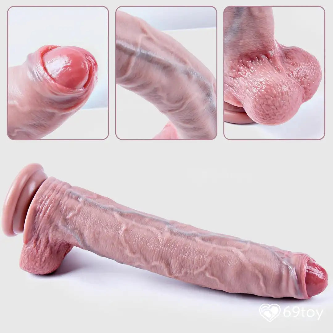 Big Boss 12” Uncut Foreskin Real Feel Dildo