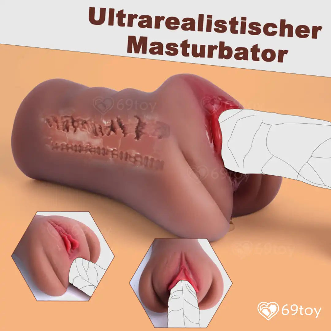 Midnight Cocoa Vagina & Anal Pocket Pussy Masturbator