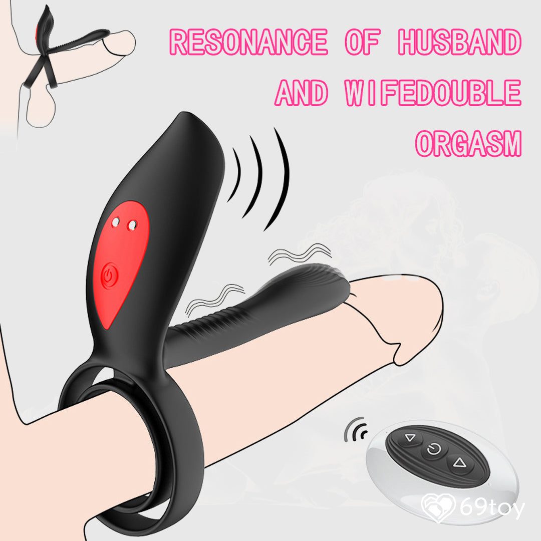 Remote Control Vibrating Double Cock Ring