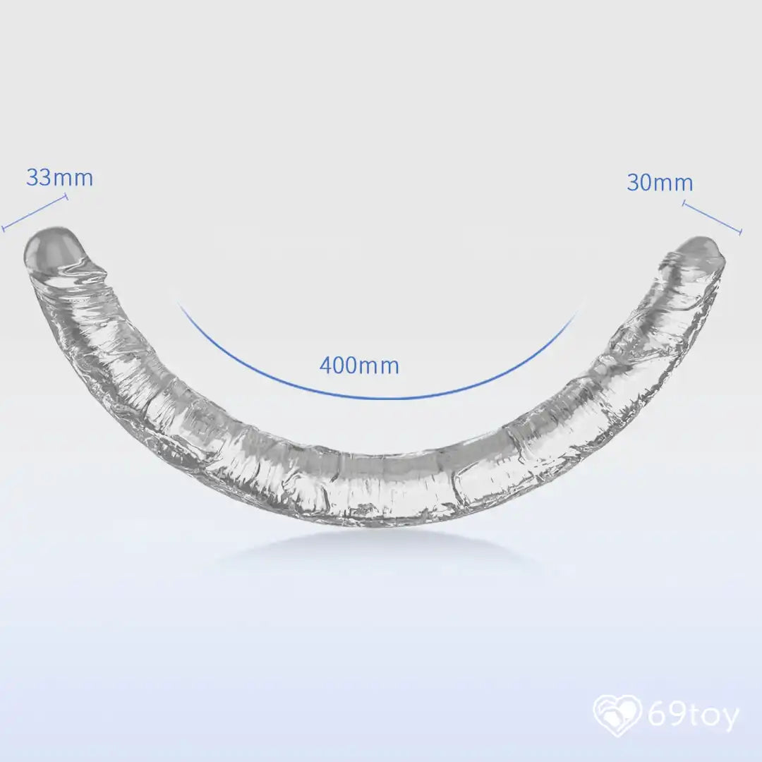15" Double Ended Transparent Silicone Dildo
