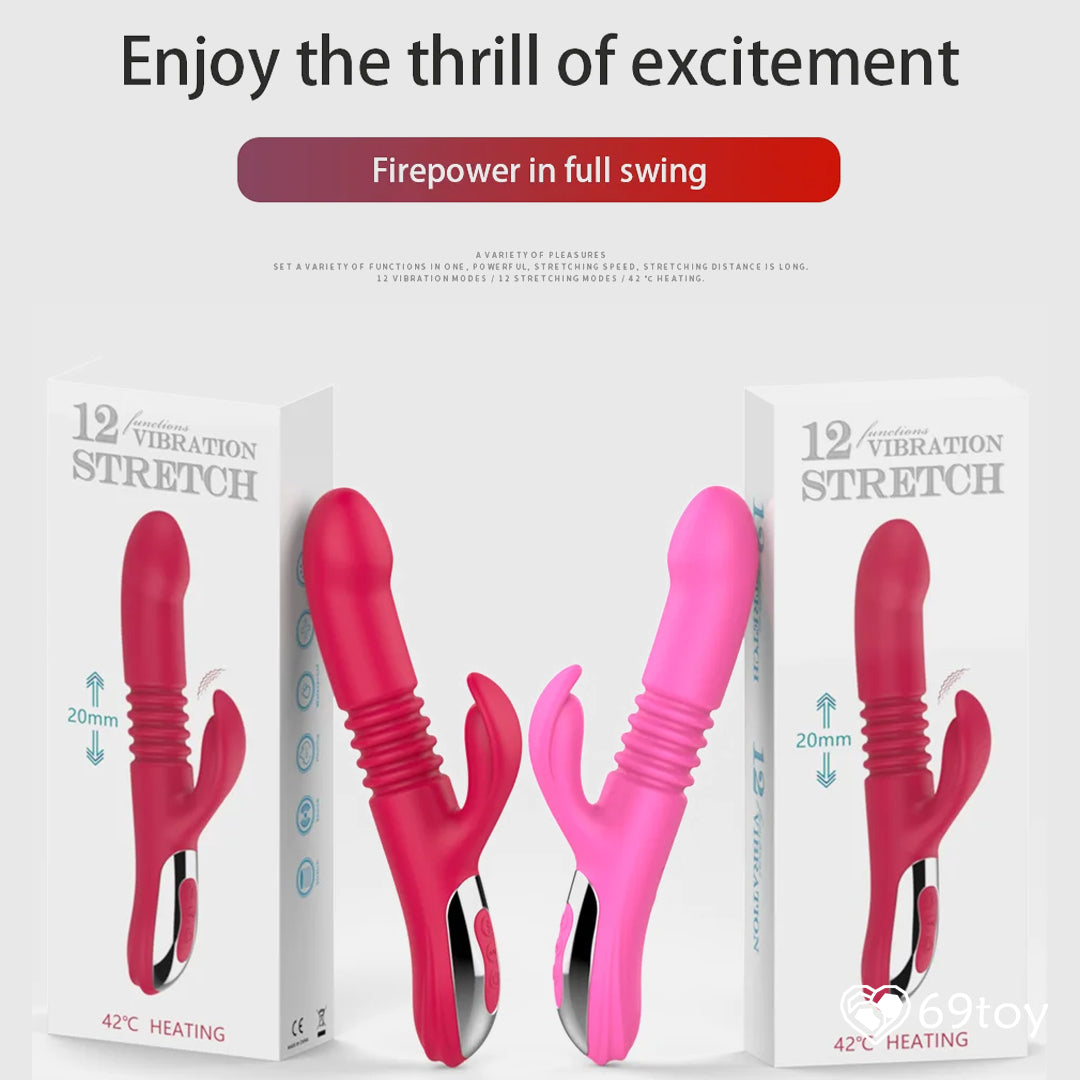 Stretch Thrusting Heating Rabbit Vibrator