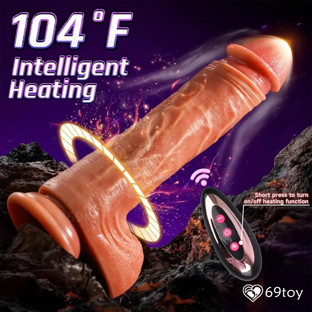 9" Lustkiss Thrusting Vibrating Realistic Dildo
