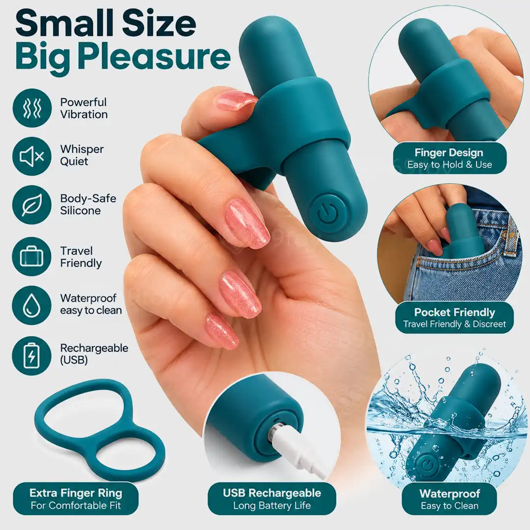 Honey Buzz Bullet Massager With Finger Band
