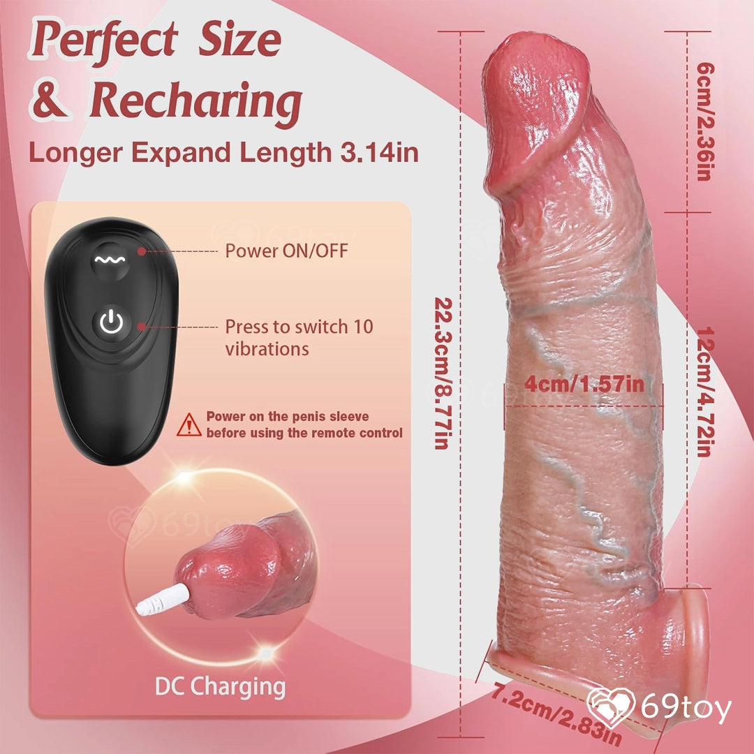 Lovecore Ultra Penis Extender Vibrating Sleeve With Remote