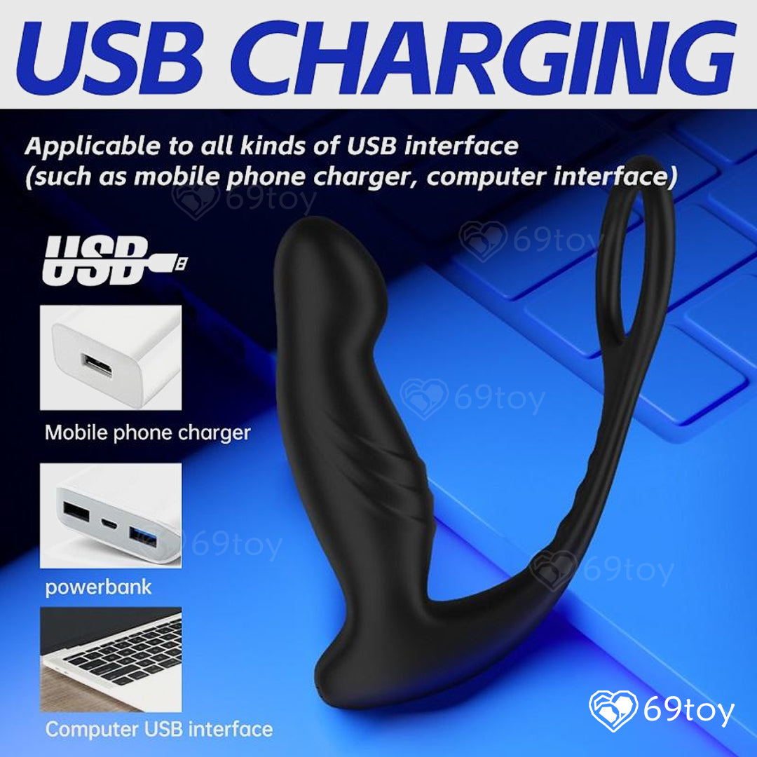 Rebel Pull Vibrating Prostate Massager With Cock Ring