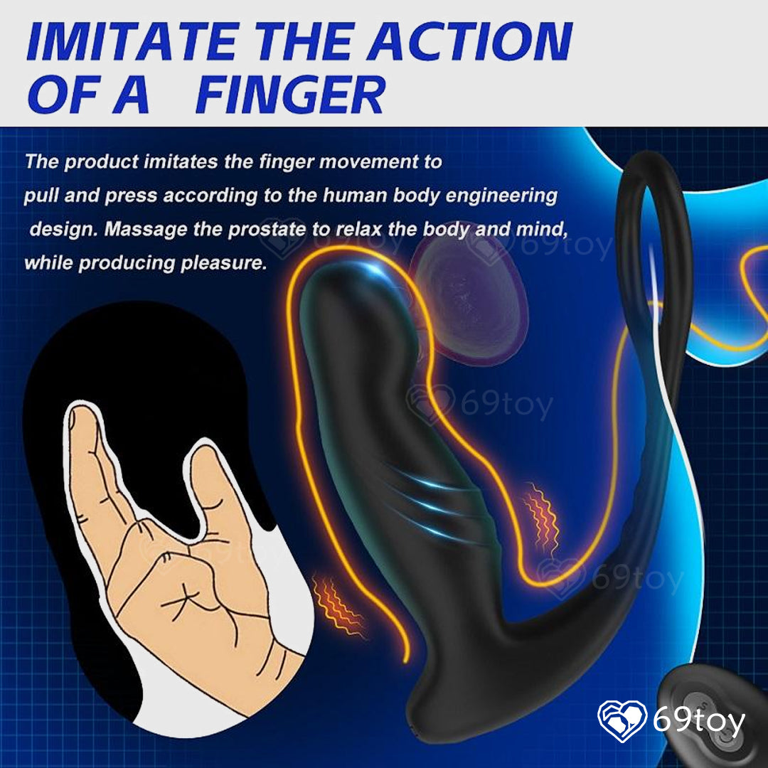 Rebel Pull Vibrating Prostate Massager With Cock Ring