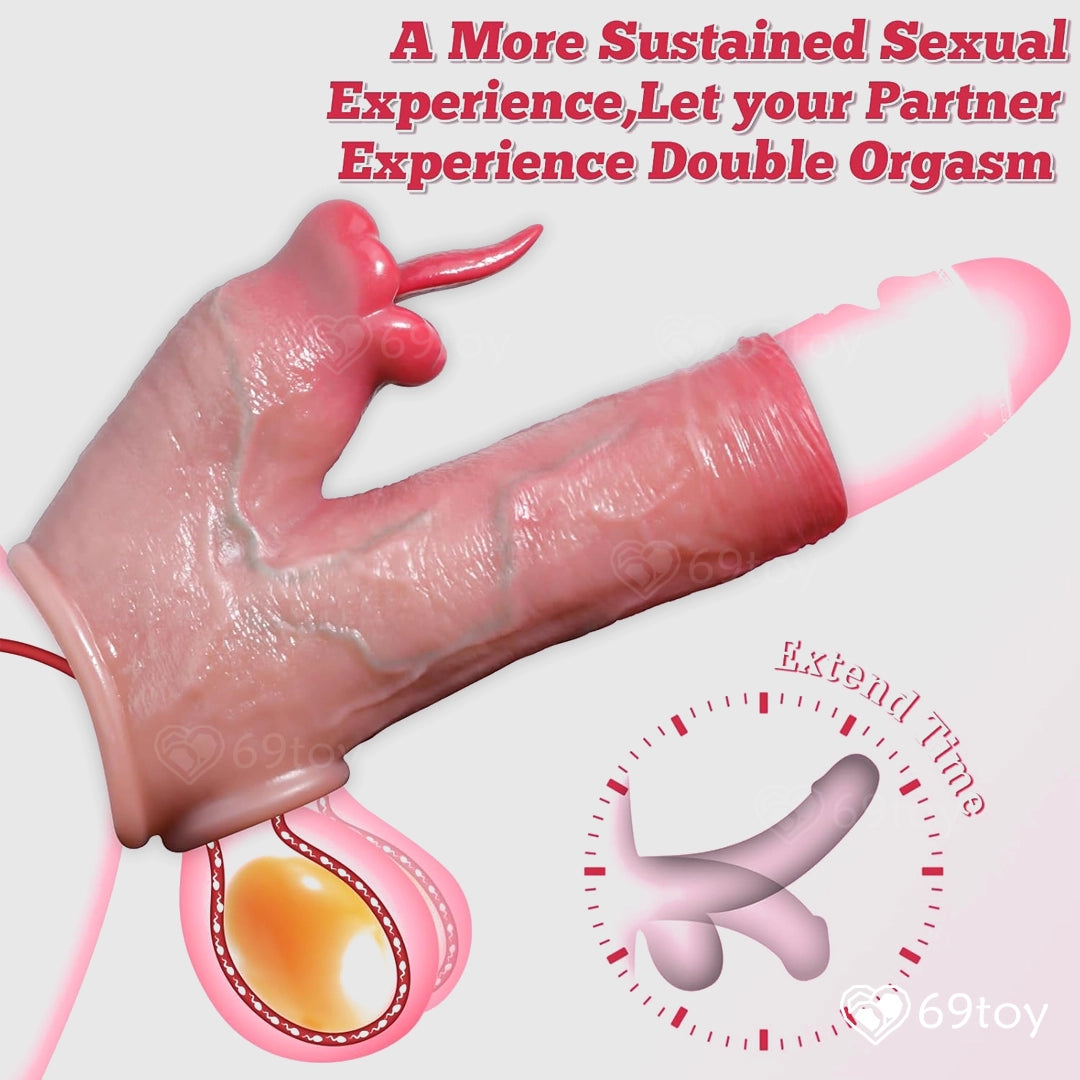  advertisement of a penis sleeve enhancement device with text and 69toy branding.