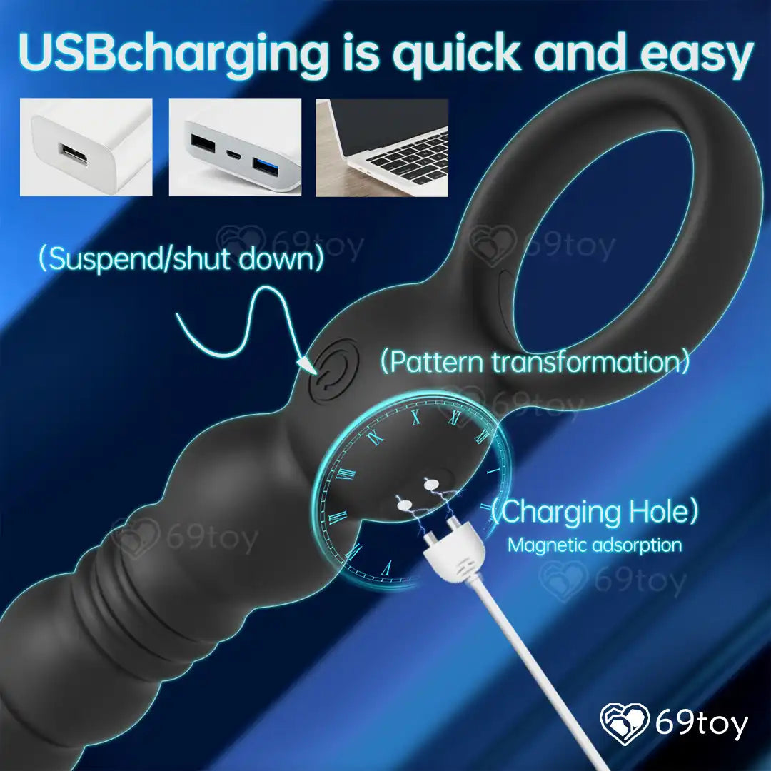 Lovix Thrusting Vibrating Unisex Beads Massager
