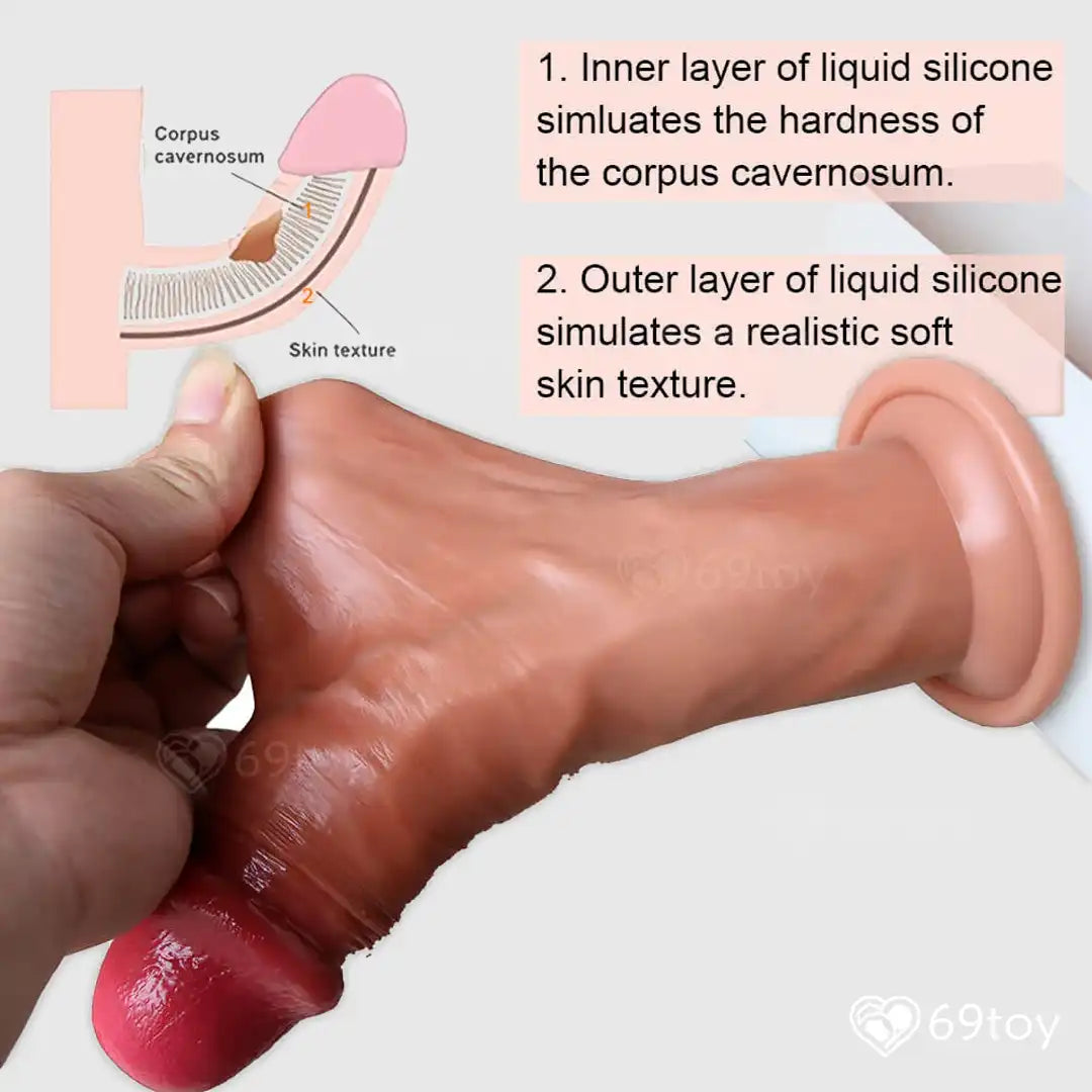 Slide Skin 8" Real Feel Strap-On Dildo