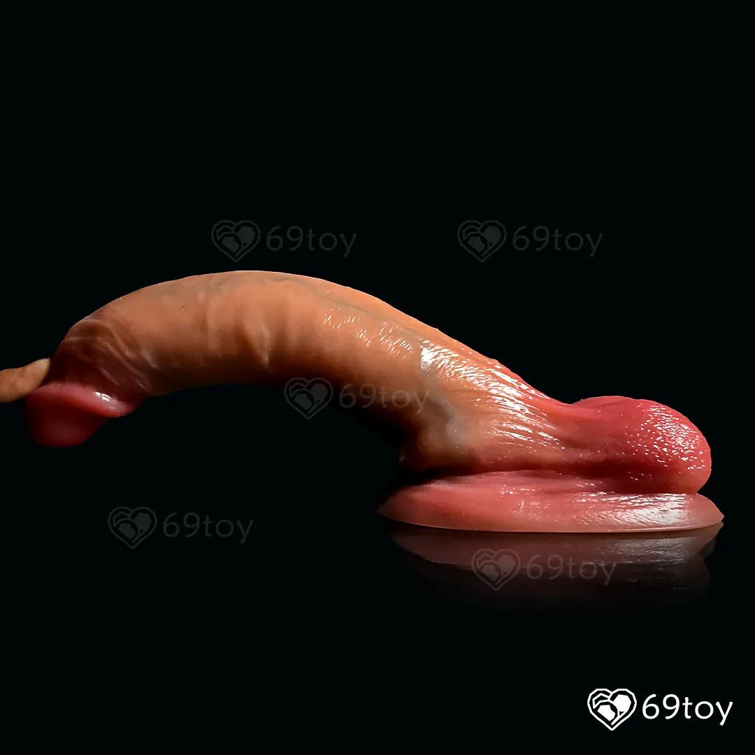 True Glide 9 Inch Sliding Foreskin Dildo with Balls